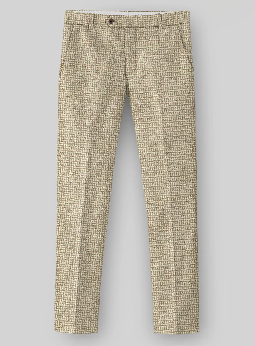 Highlander Heavy Beige Houndstooth Tweed Pants