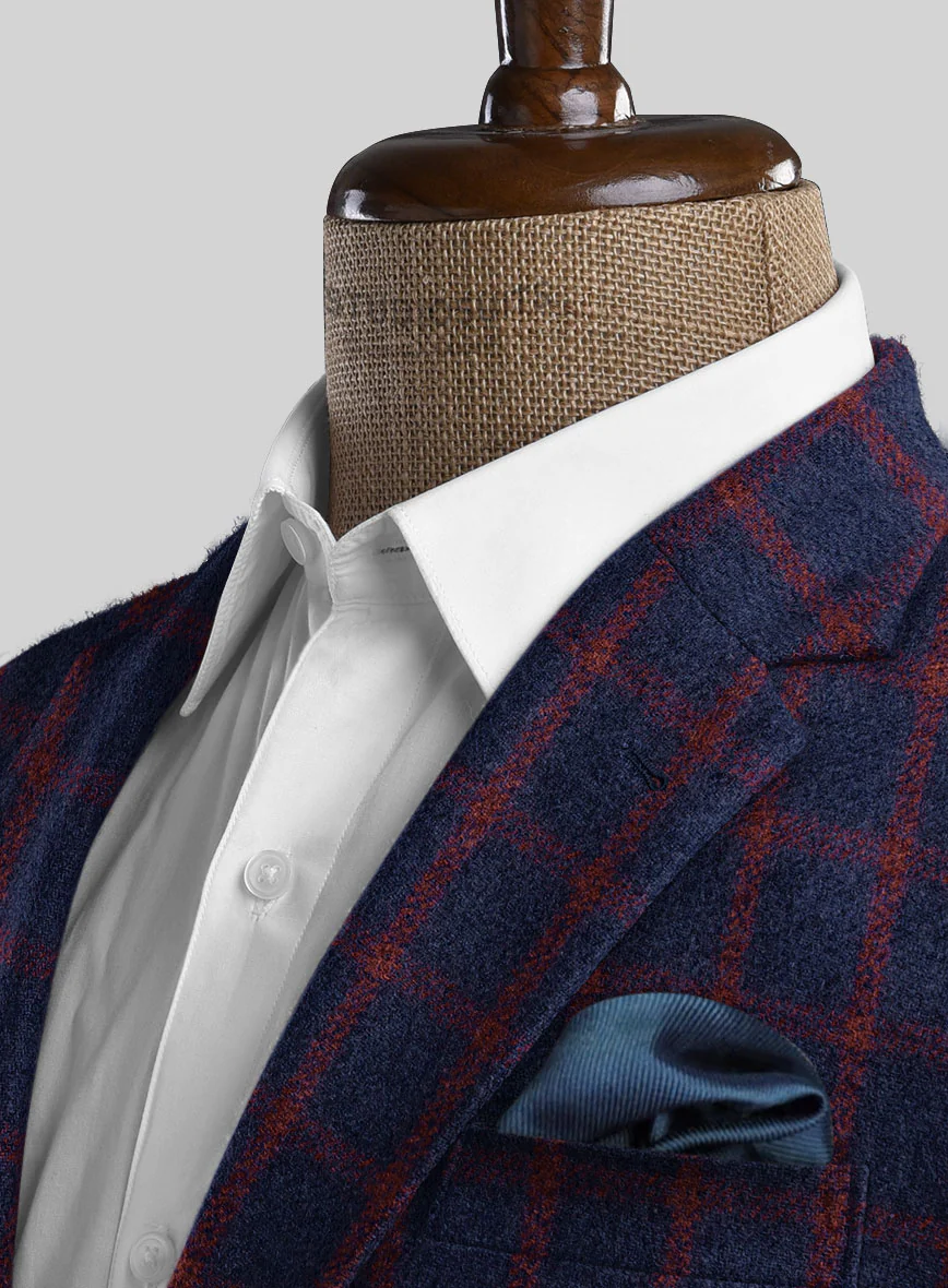 Highlander Heavy Blue Check Tweed Jacket - Image 2