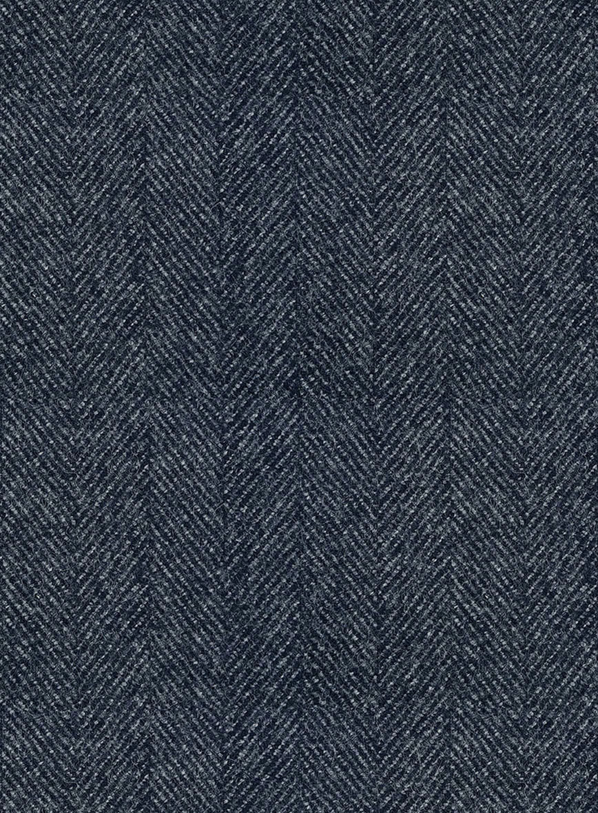 Highlander Heavy Blue Herringbone Tweed GQ Overcoat - Image 2