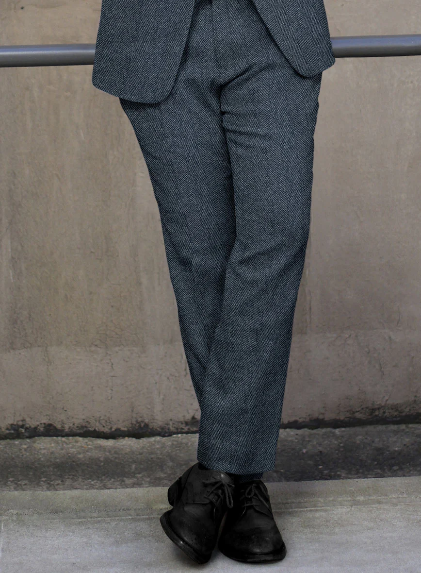 Highlander Heavy Blue Herringbone Tweed Pants - Image 2