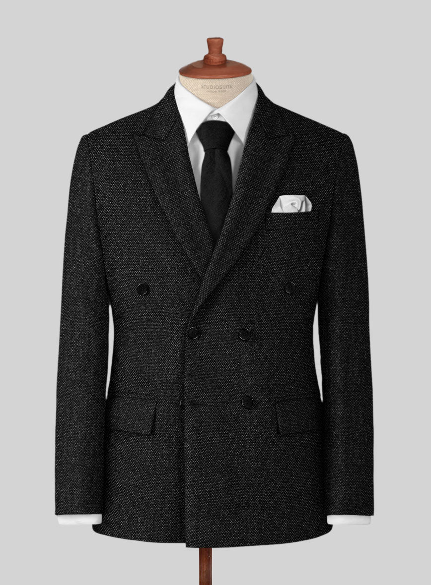 Highlander Heavy Charcoal Bedford Tweed Double Breasted Jacket