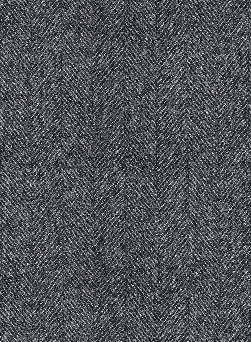 Highlander Heavy Charcoal Herringbone Tweed GQ Overcoat - Image 3