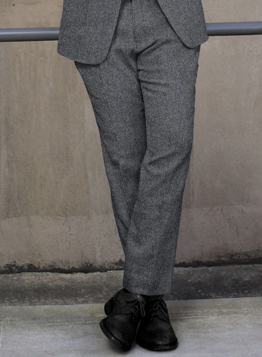 Highlander Heavy Charcoal Herringbone Tweed Pants - Image 2