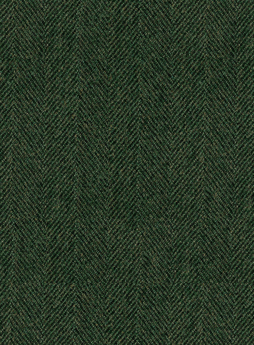 Highlander Heavy Green Herringbone Tweed Double Breasted Jacket - Image 2