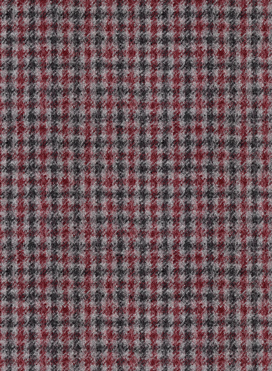 Highlander Heavy Maroon Houndstooth Tweed Suit - Image 7