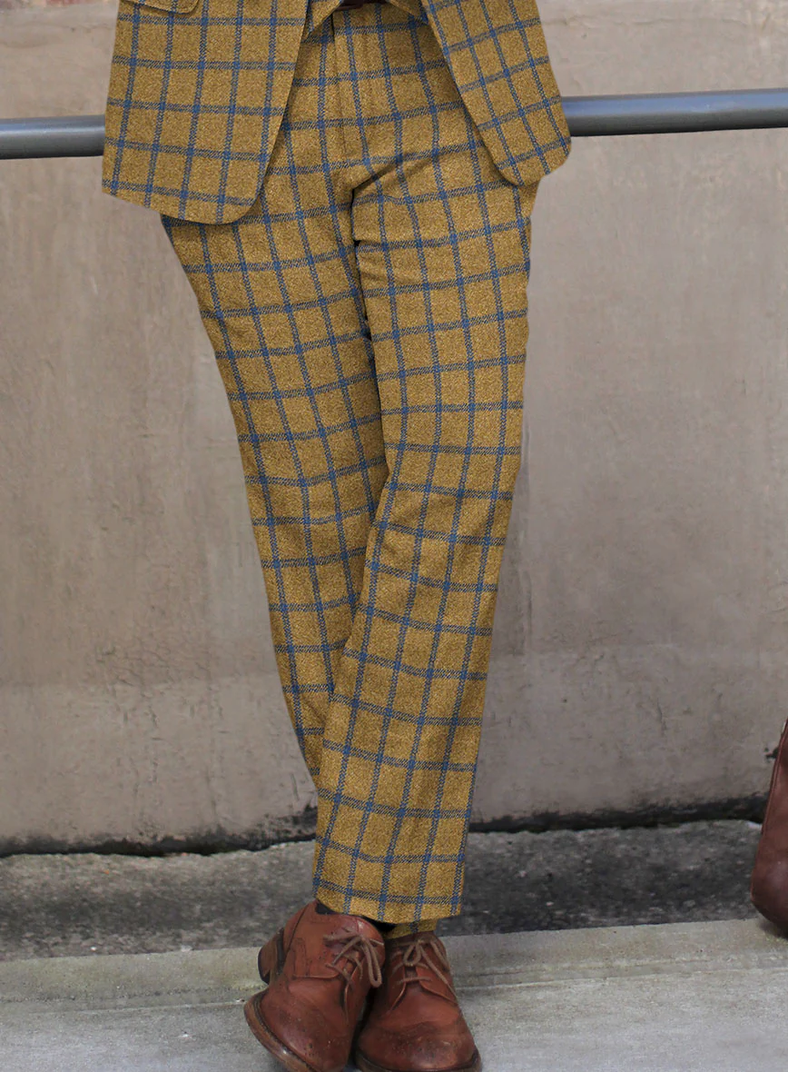 Highlander Heavy Mustard Check Tweed Suit - Image 5