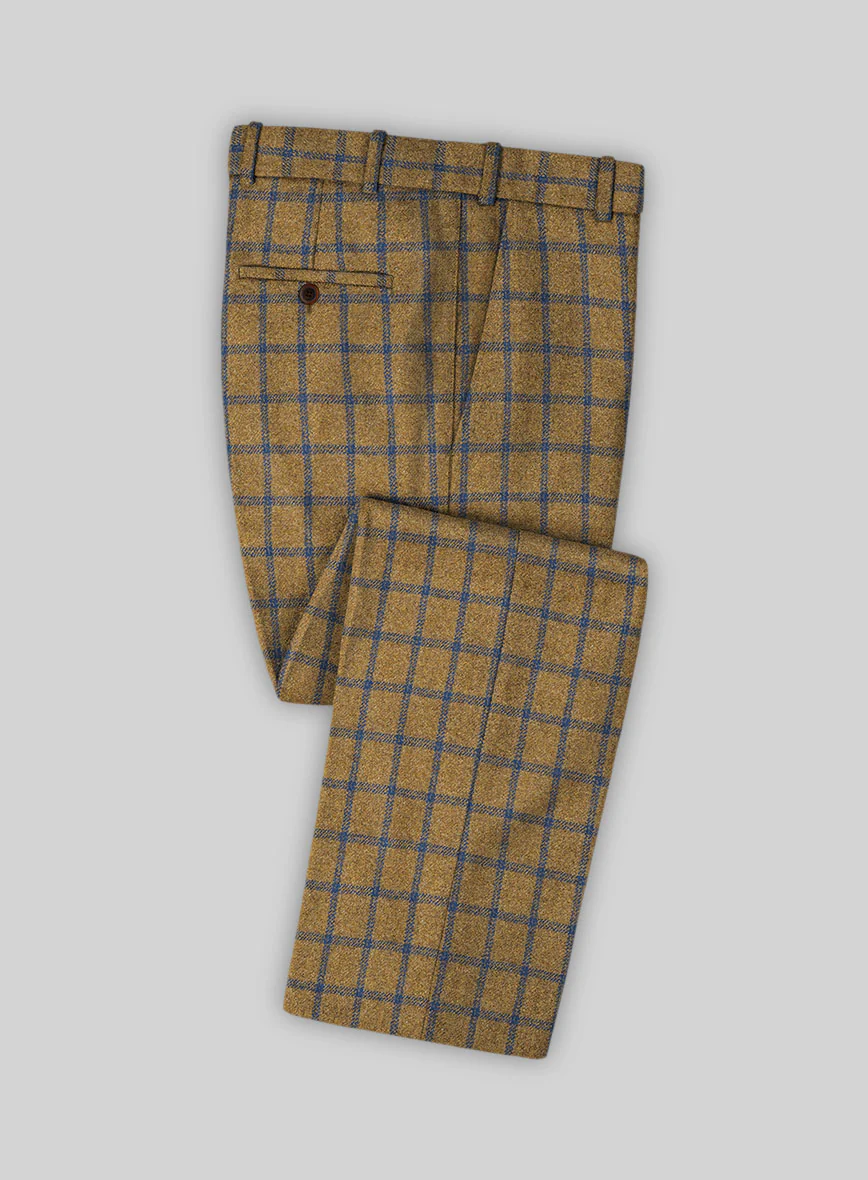 Highlander Heavy Mustard Check Tweed Suit - Image 6