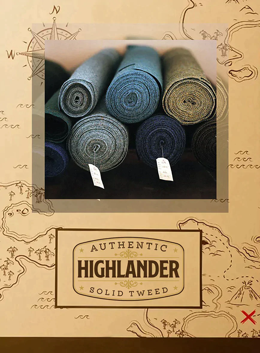 Highlander Heavy Wine Bedford Tweed GQ Overcoat - Image 6