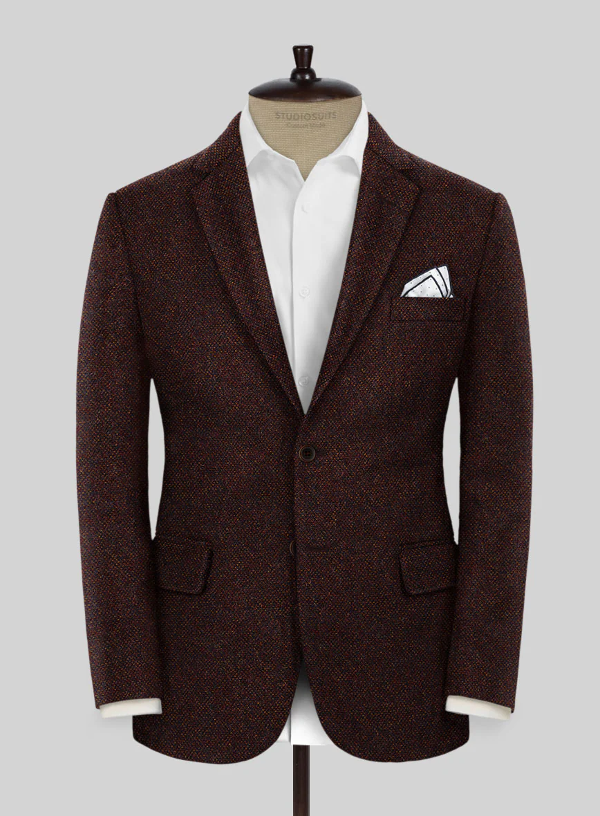 Highlander Heavy Wine Bedford Tweed Jacket