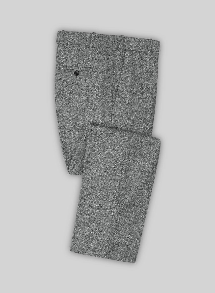 Highlander Light Gray Tweed Double Breasted Suit - Image 3