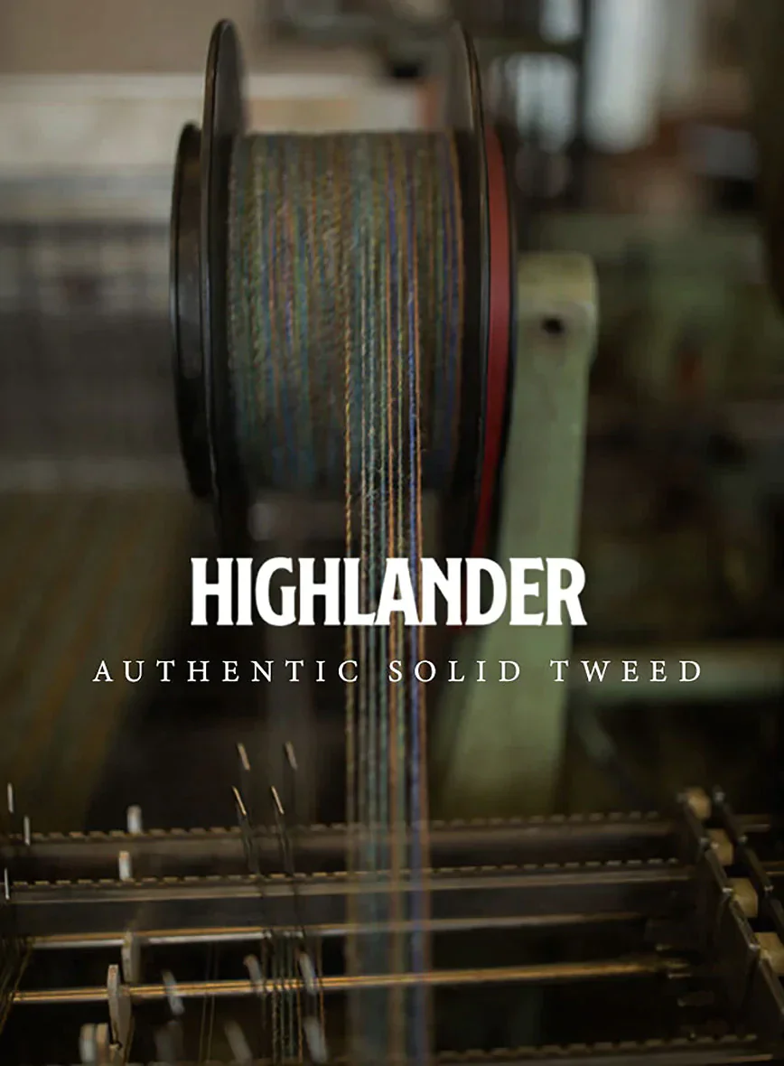 Highlander Melange Green Tweed Pea Coat - Image 4