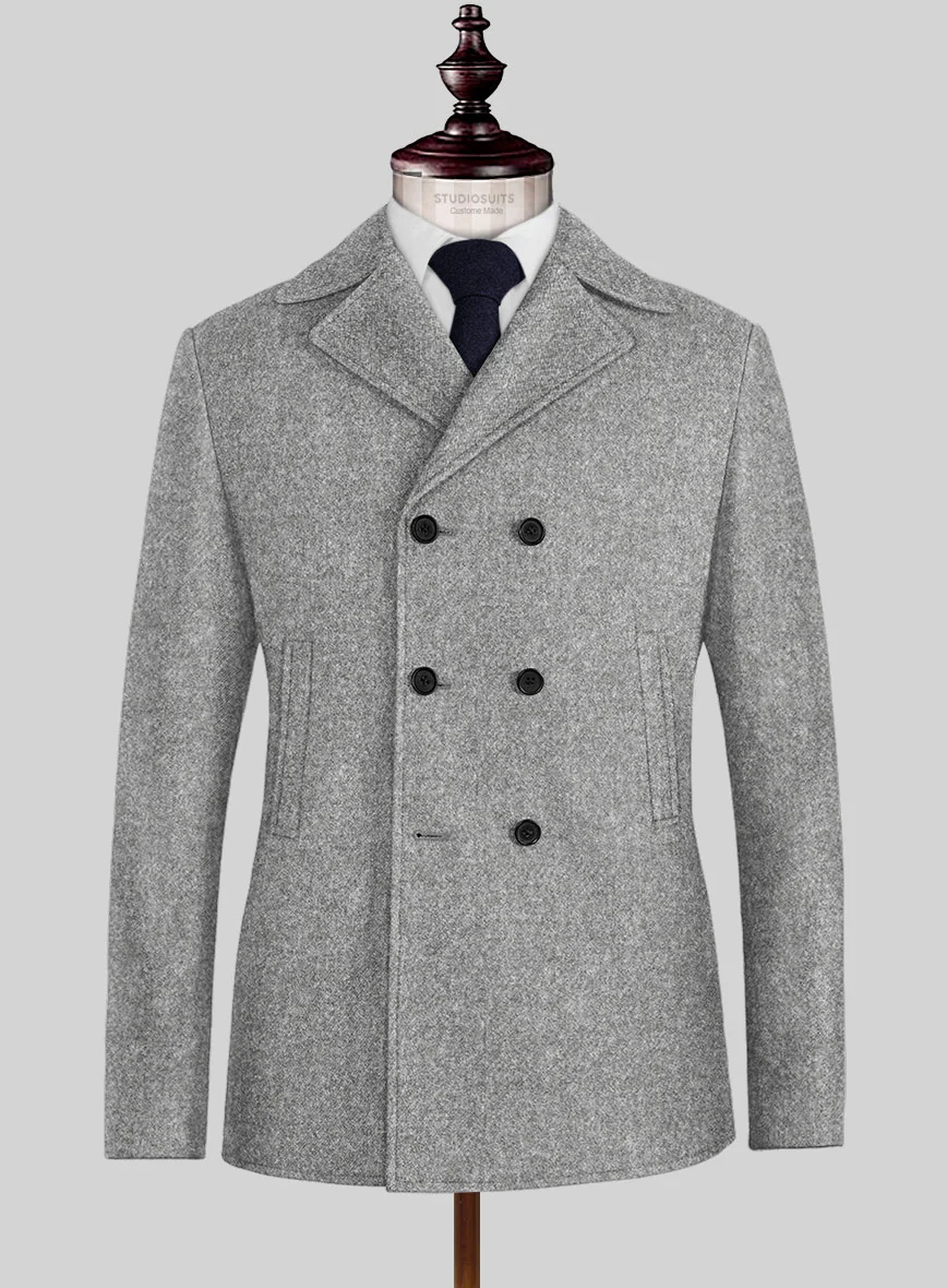 Highlander Steel Gray Tweed Pea Coat