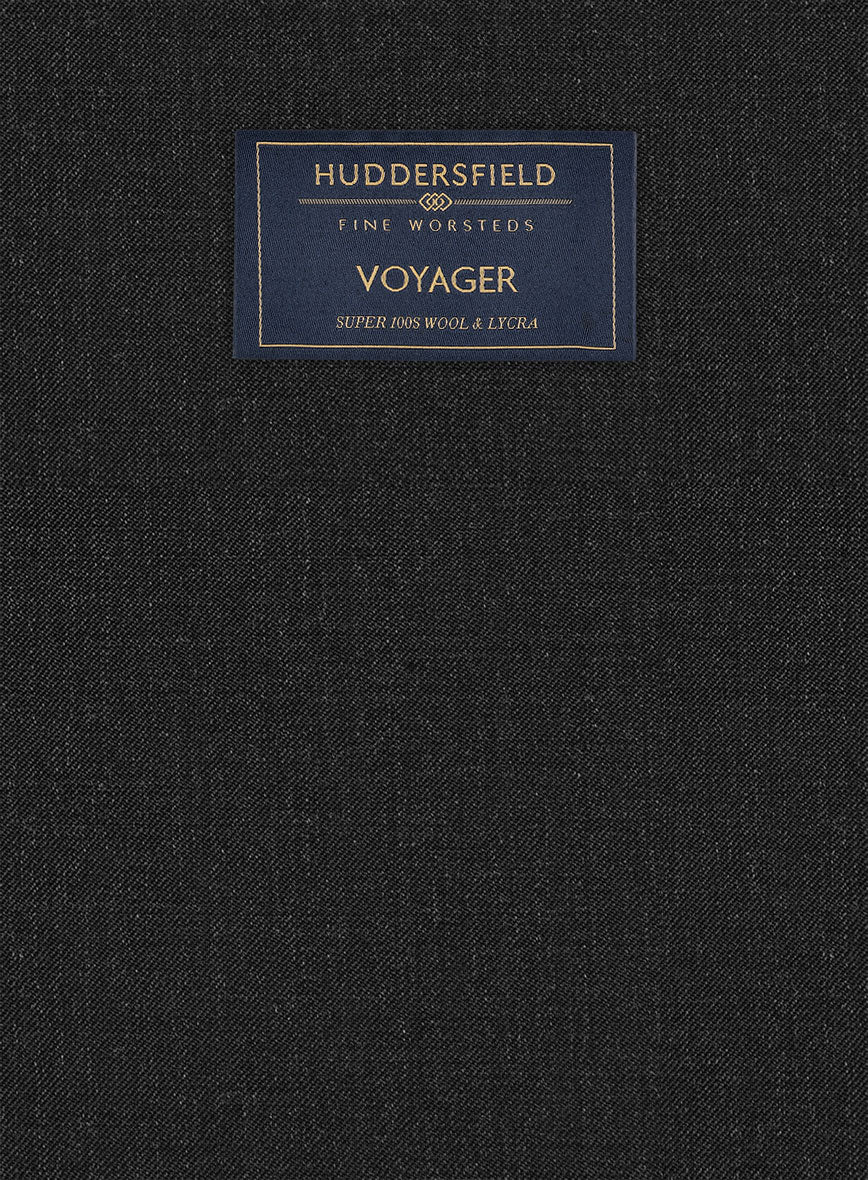 Huddersfield Stretch Charcoal Wool Suit - Image 7