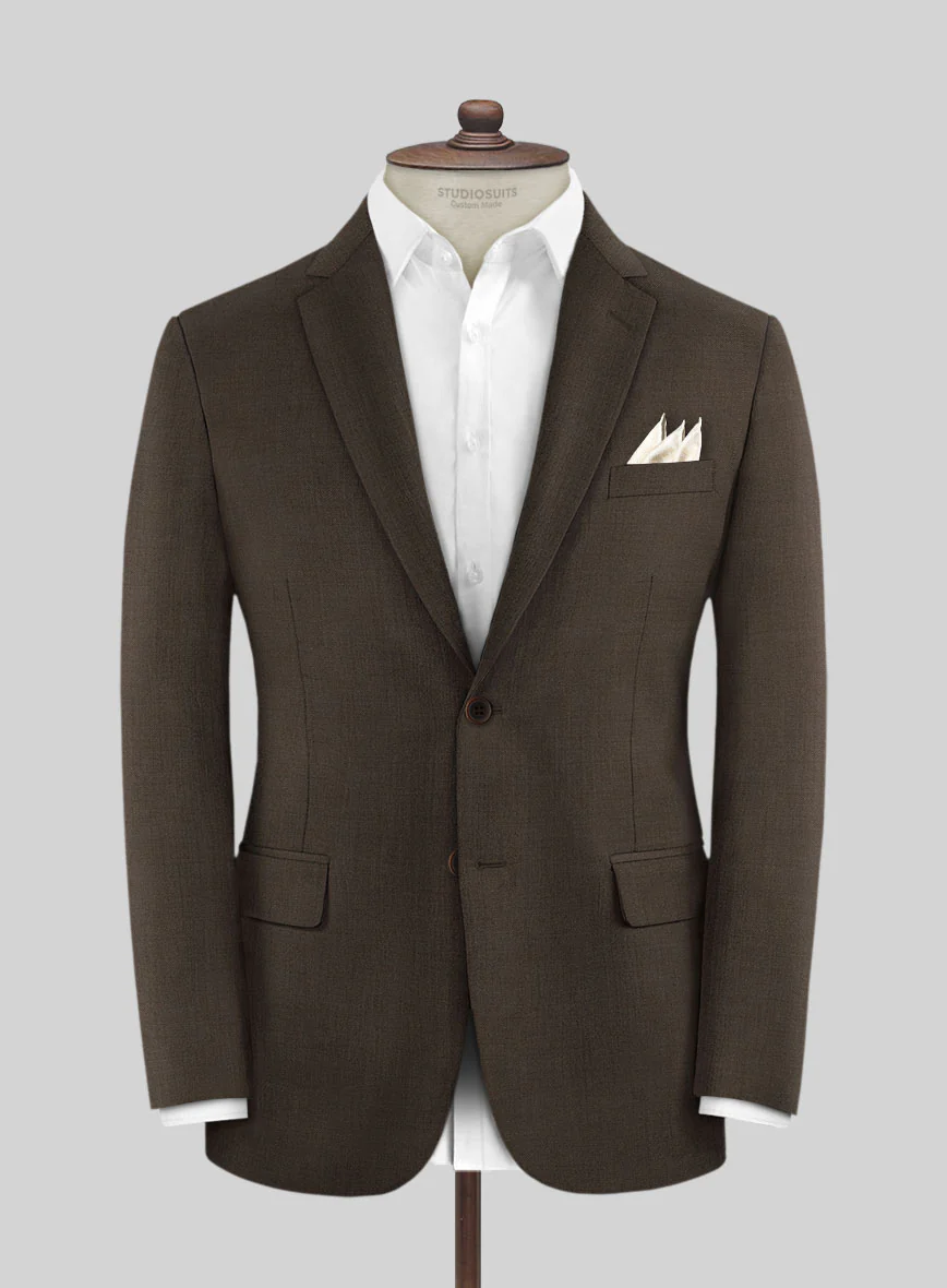 Huddersfield Stretch Coffee Brown Wool Jacket