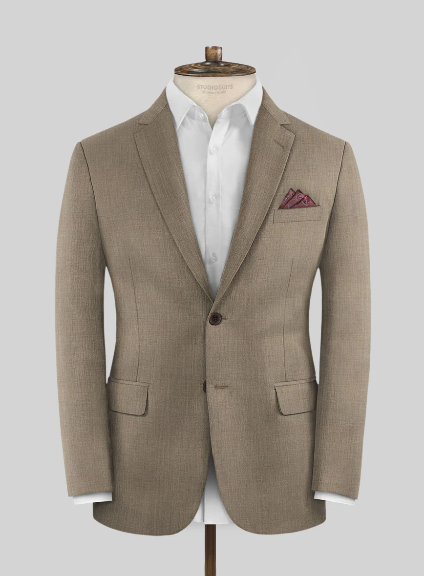 Huddersfield Stretch Dark Beige Wool Jacket