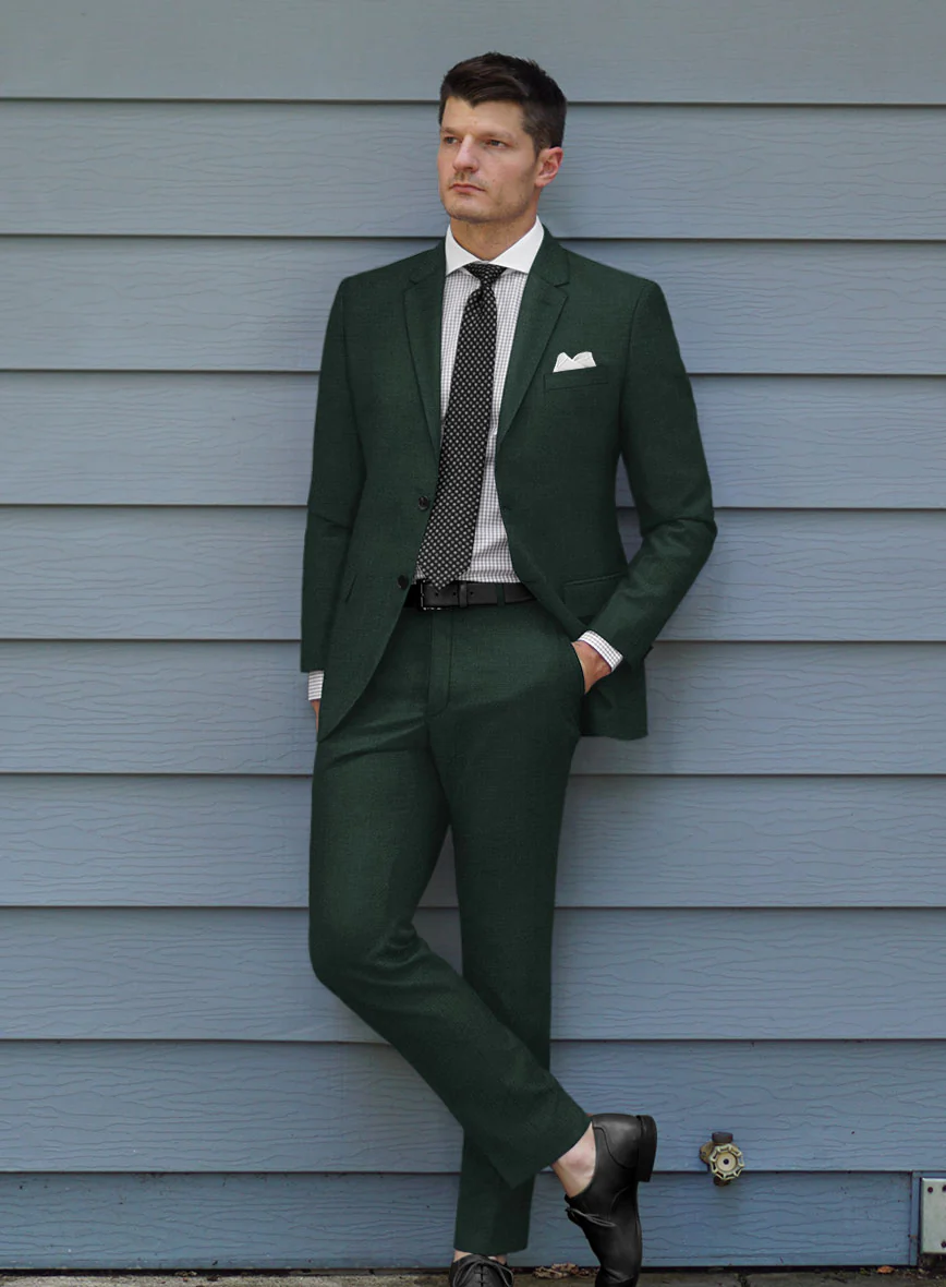 Huddersfield Stretch Emerald Green Wool Suit