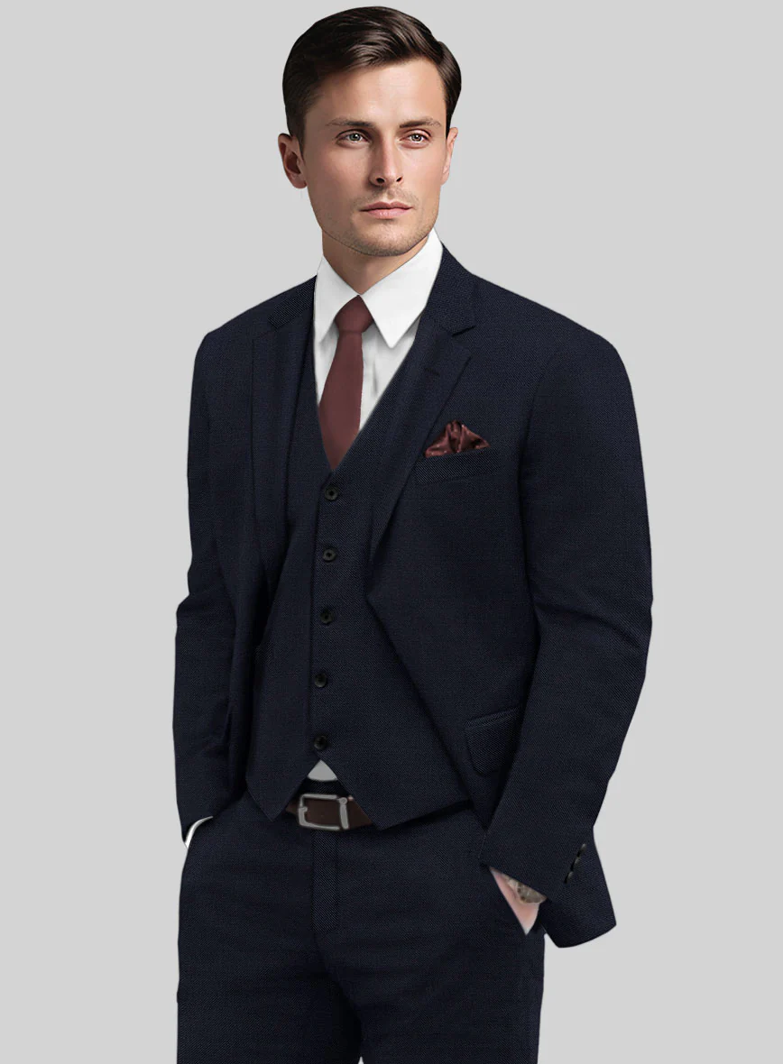 Huddersfield Stretch Island Blue Wool Suit - Image 4