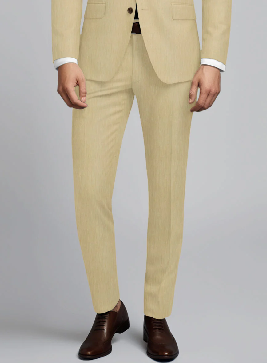 Huddersfield Stretch Khaki Wool Suit - Image 6