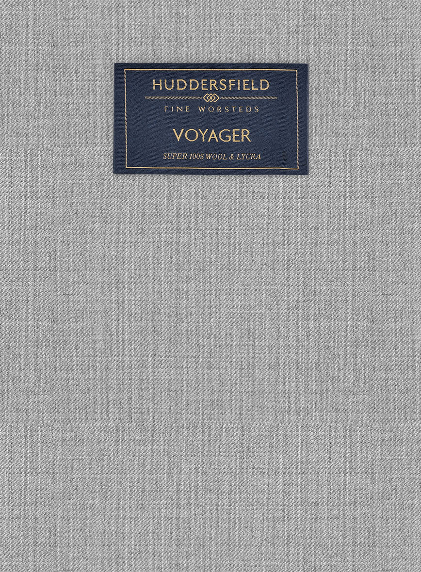 Huddersfield Stretch Light Gray Wool Suit - Image 7