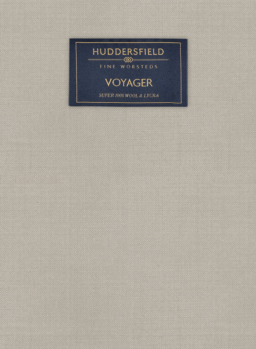 Huddersfield Stretch Muted Beige Wool Jacket - Image 3