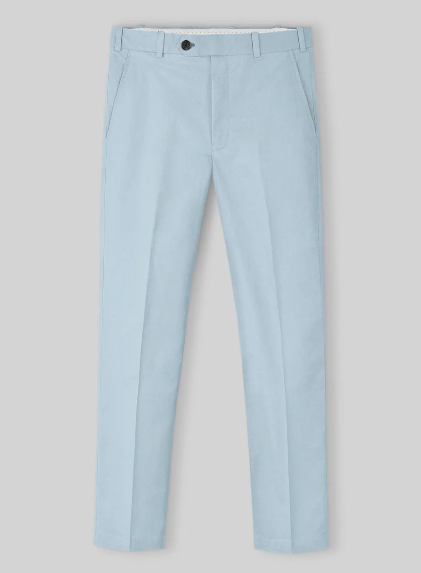 Ice Blue Napoli Stretch Light Weight Cotton Pants