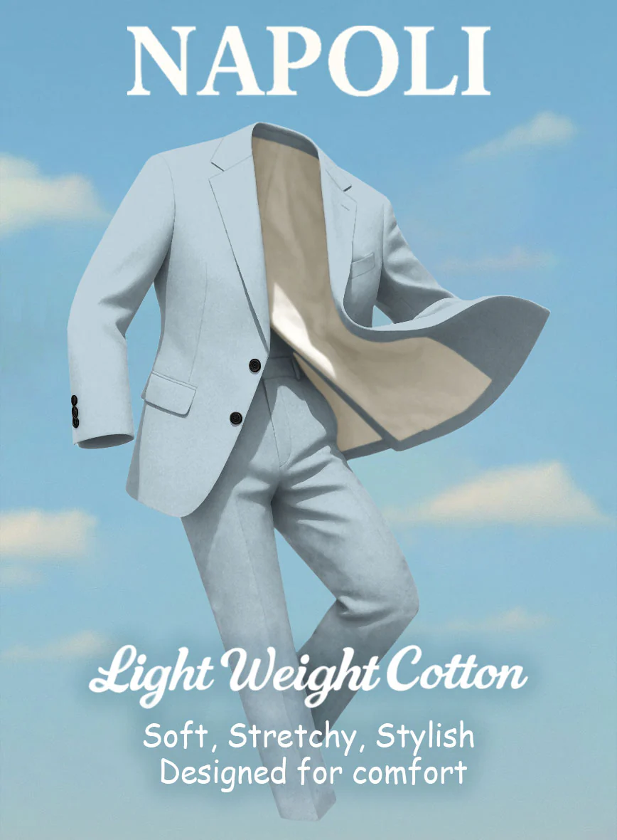 Ice Blue Napoli Stretch Light Weight Cotton Jacket - Image 4