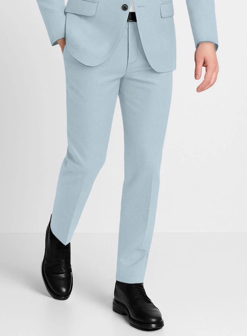 Ice Blue Napoli Stretch Light Weight Cotton Suit - Image 5