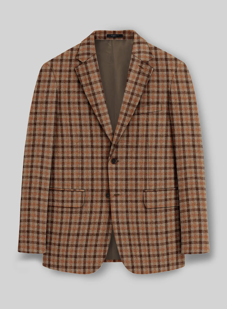 Italian Amberwood Check Tweed Jacket