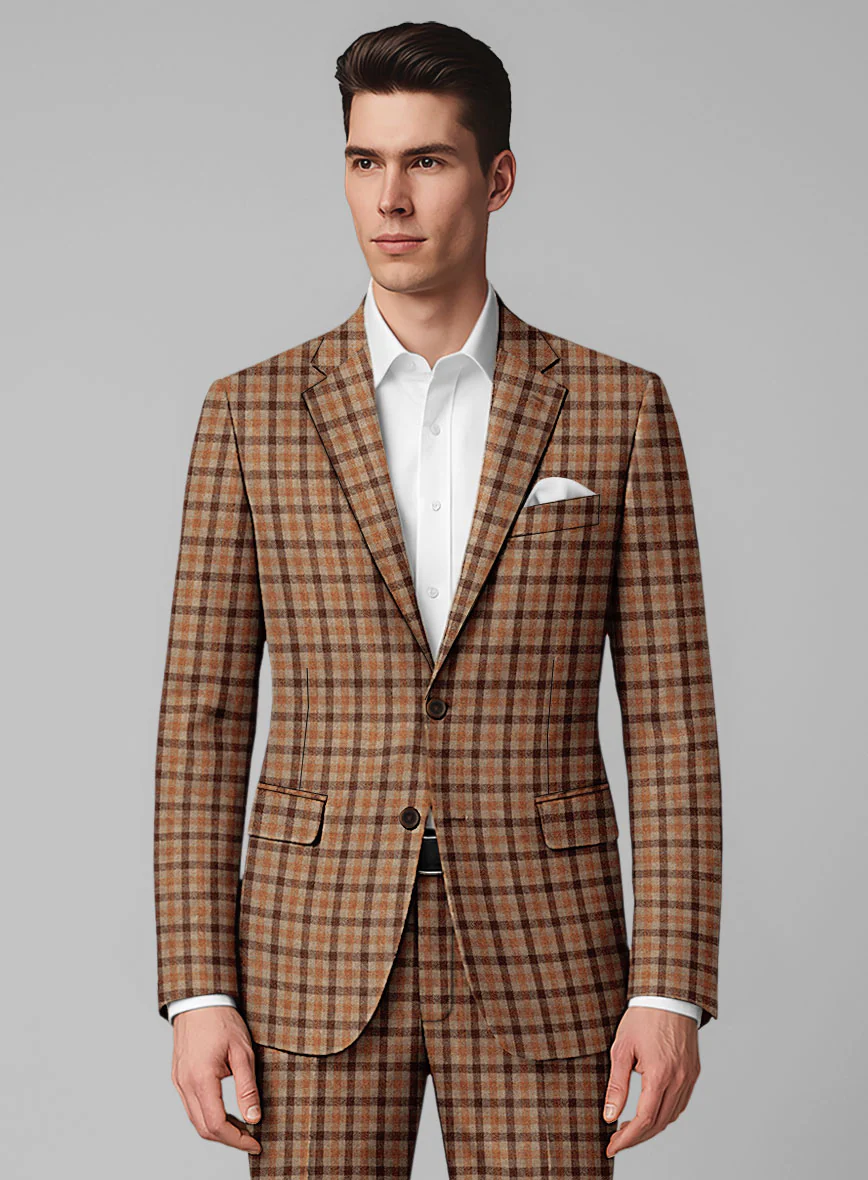 Italian Amberwood Check Tweed Jacket - Image 2