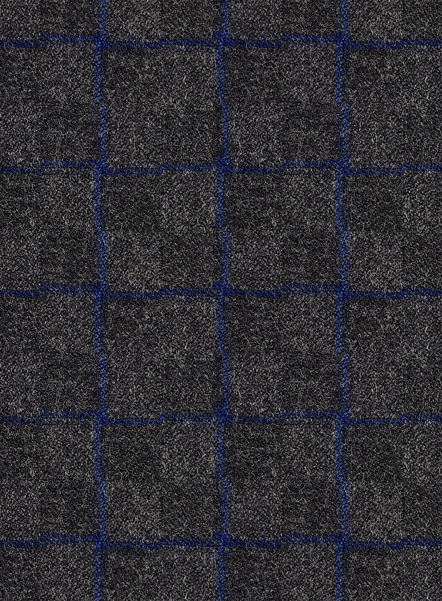 Italian Ashen Blue Check Tweed Suit - Image 6