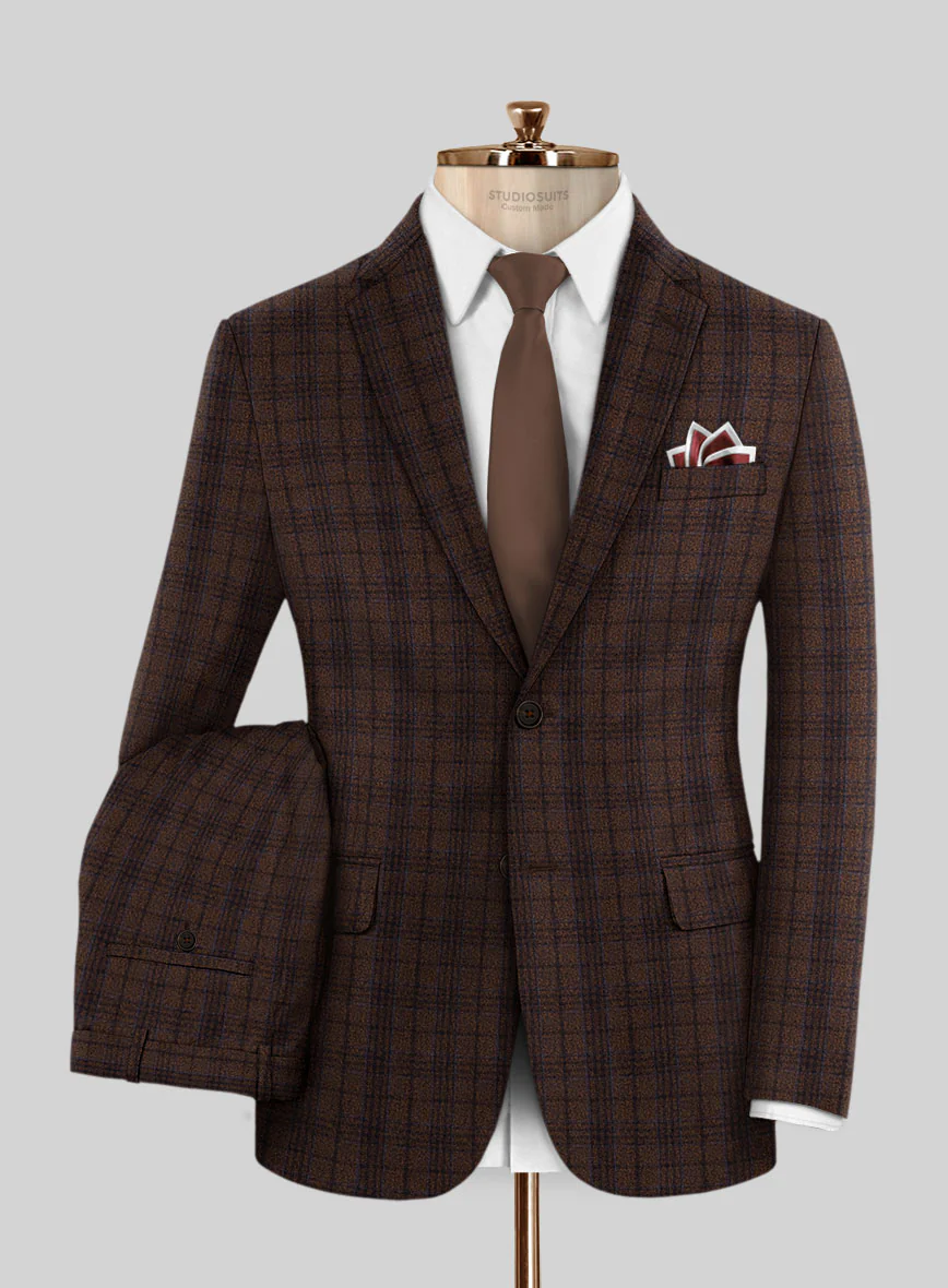 Italian Aspar Brunette Wool Suit
