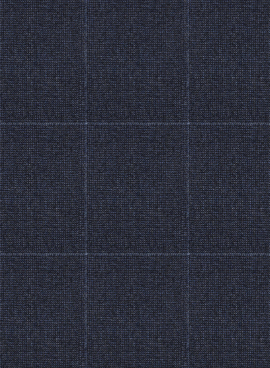Italian Balca Blue Windowpane Flannel Suit - Image 5