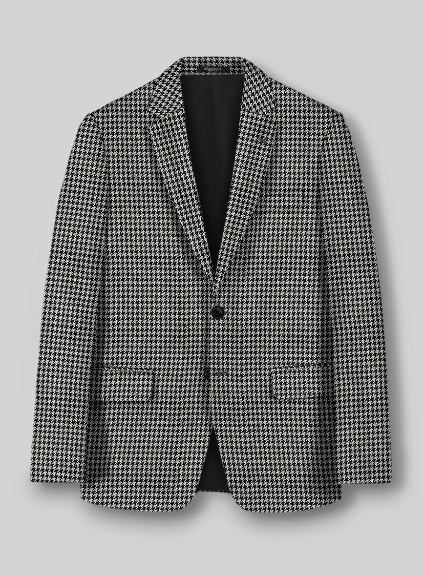 Italian Black & White Houndstooth Tweed Suit - Image 3