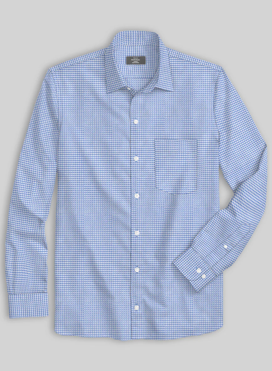 Italian Blue Houndstooth Shirt - Image 2