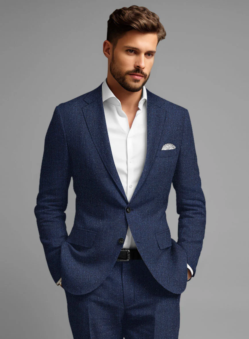 Italian Brandy Blue Linen Suit - Image 4