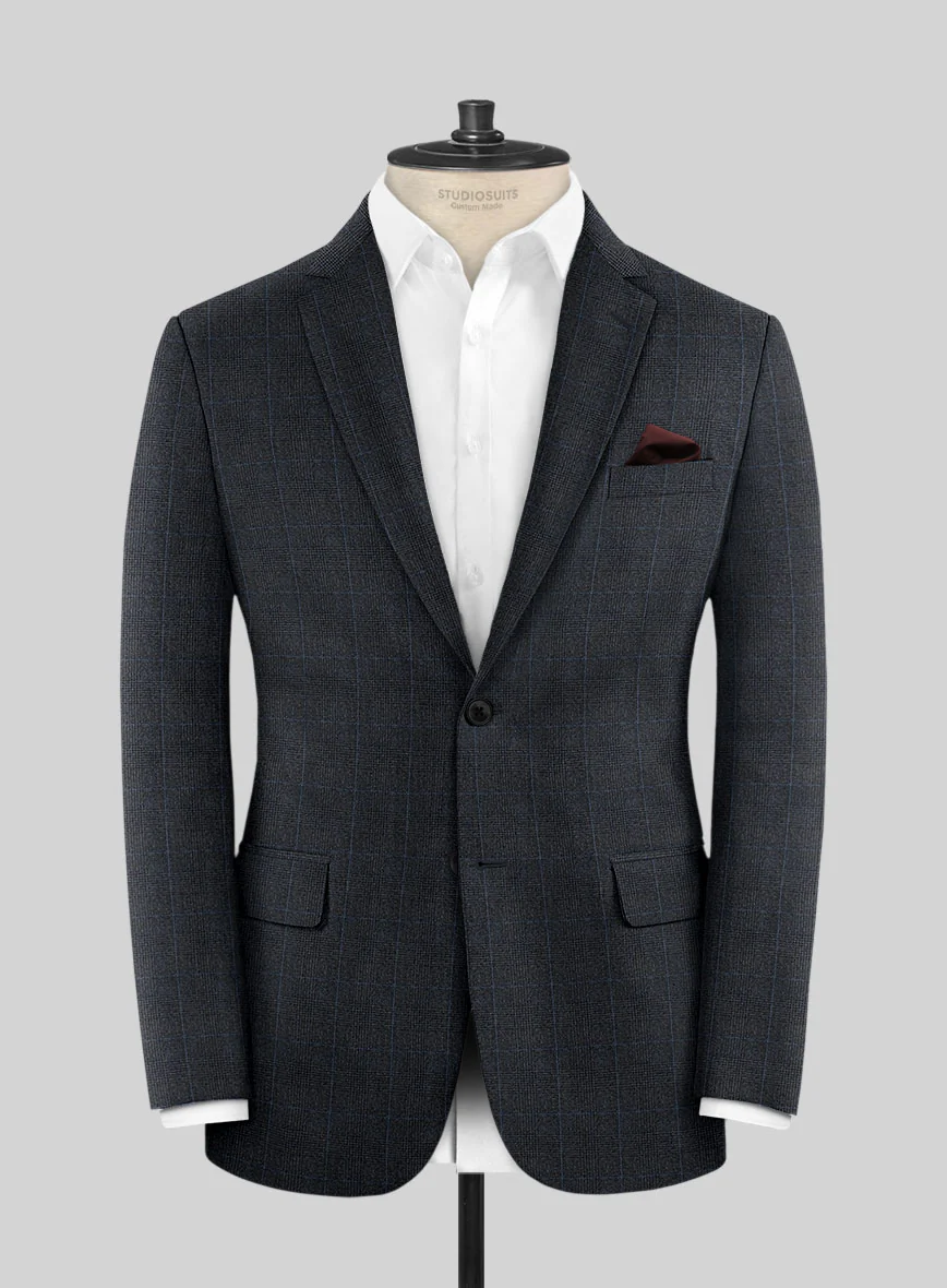 Italian Burta Blue Glen Flannel Jacket