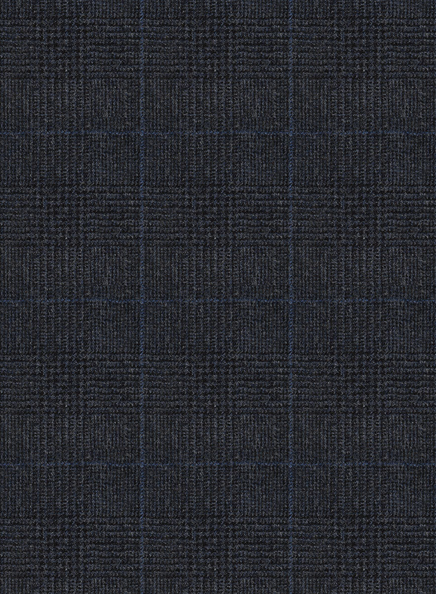 Italian Burta Blue Glen Flannel Pants - Image 3