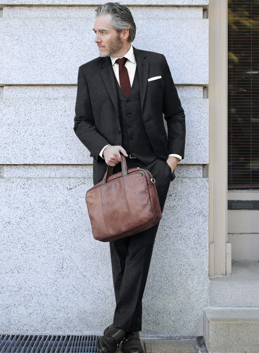 Italian Burta Blue Glen Flannel Suit - Image 2