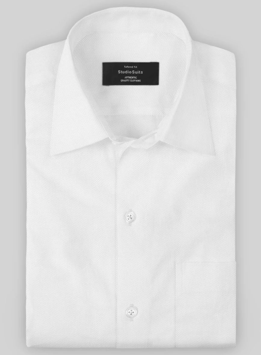 Italian Cavalry Twill White Shirt