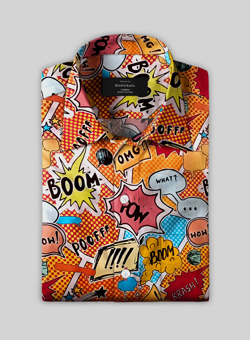 Italian Cotton Comic Boom Shirt