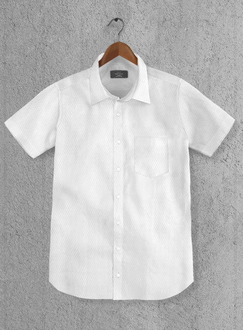 Italian Cotton Dobby Ordaz White Shirt