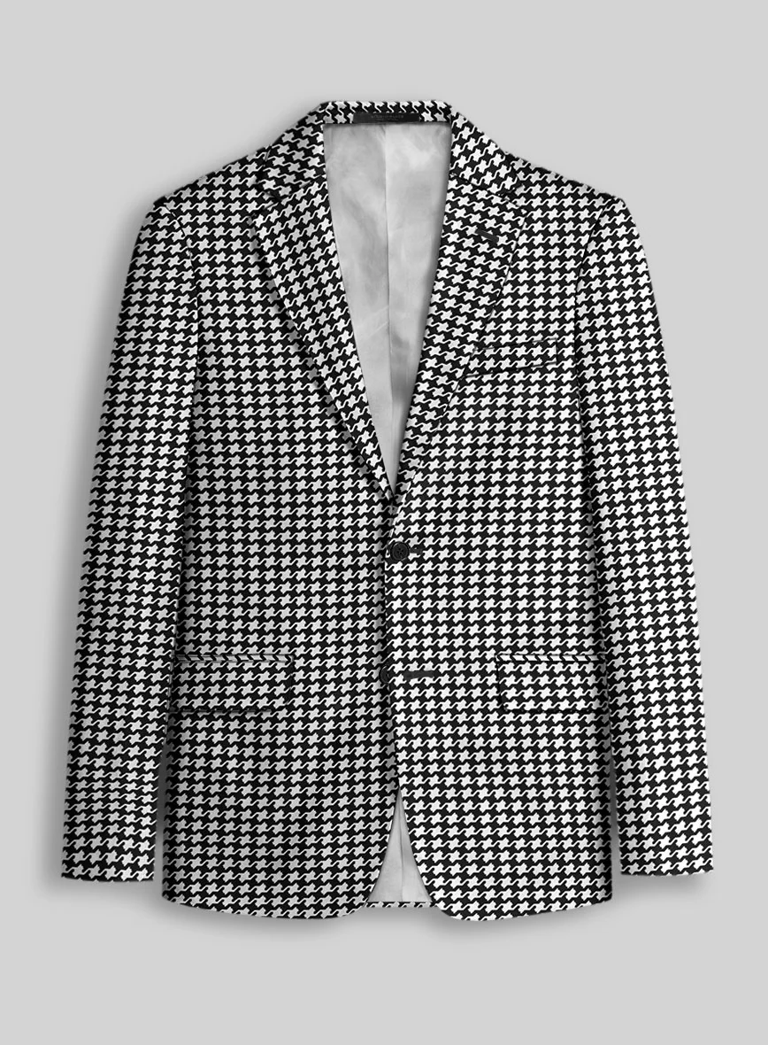 Italian Cotton Silk Bold Houndstooth Jacket