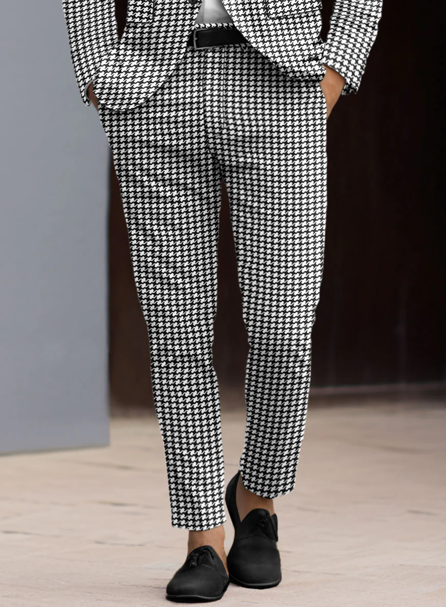 Italian Cotton Silk Bold Houndstooth Suit - Image 6