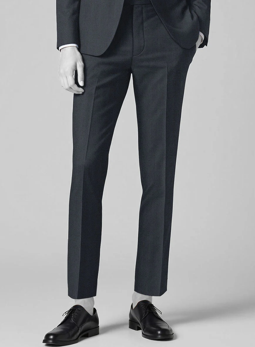 Italian Cotton Wool Herringbone Piati Pants - Image 2