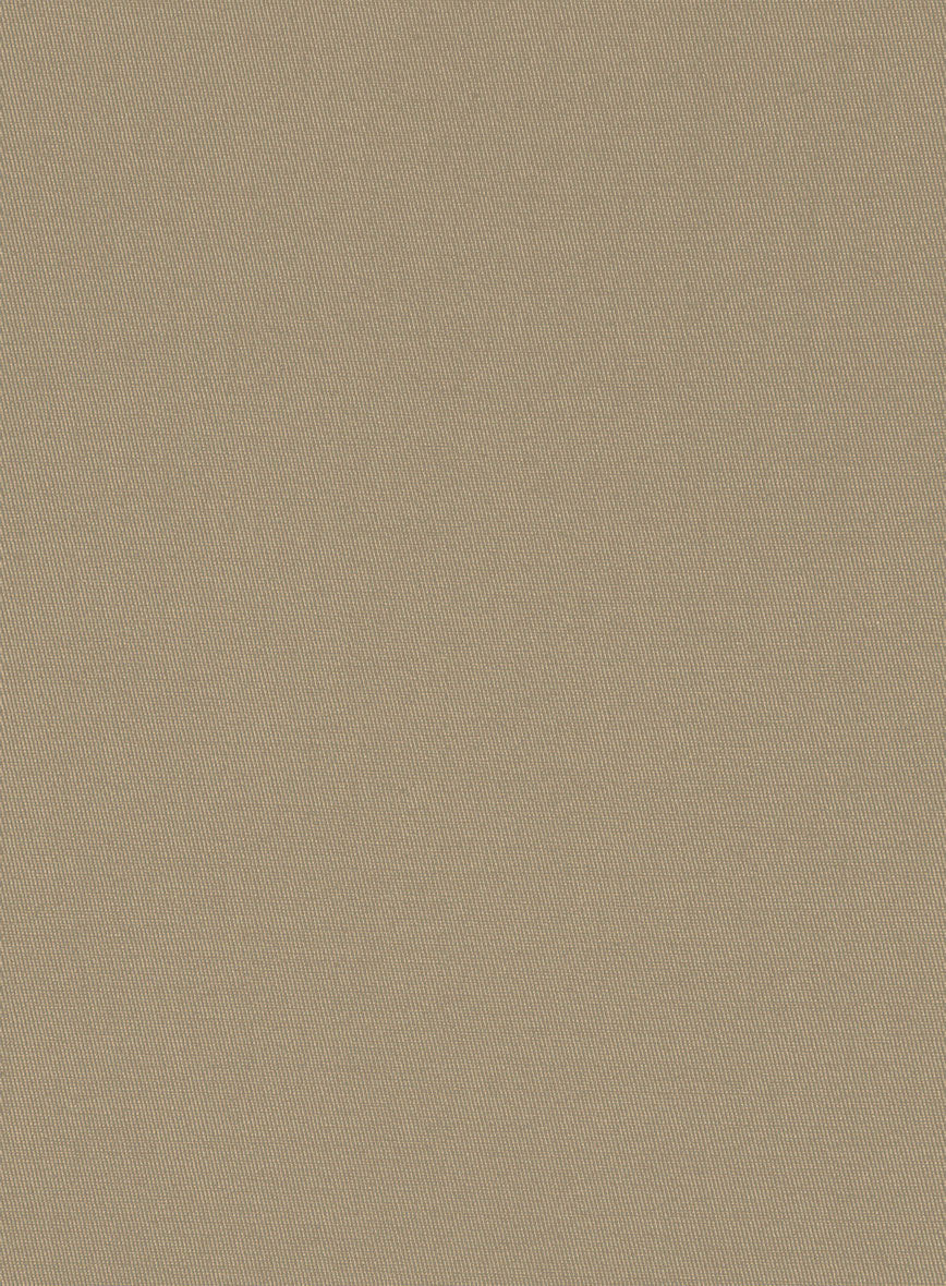 Italian Dark Beige Cotton Stretch Pants - Image 3