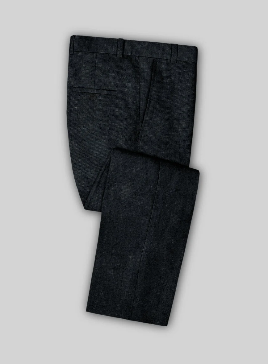 Italian Dark Blue Linen Pants