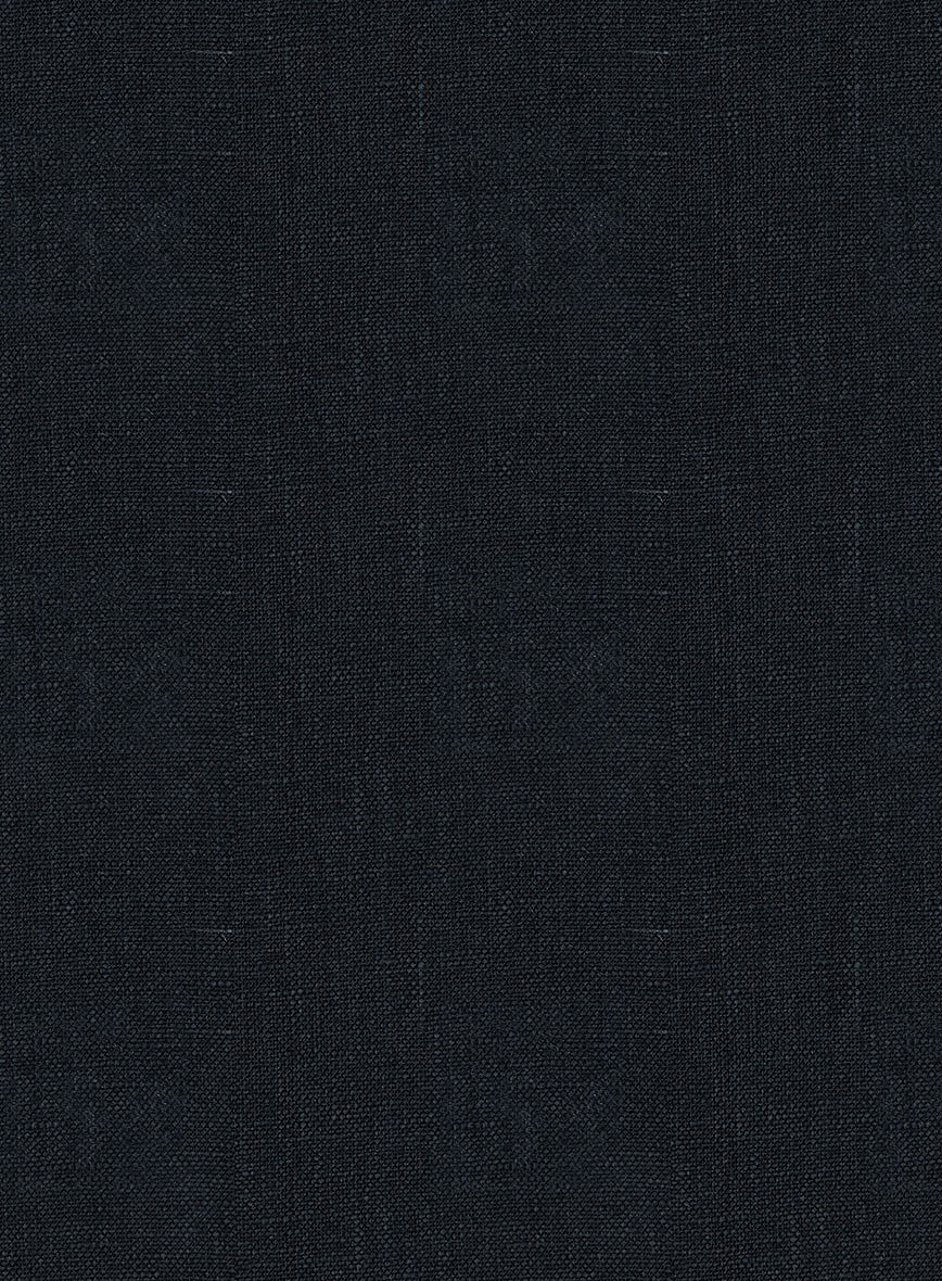 Italian Dark Blue Linen Suit - Image 5