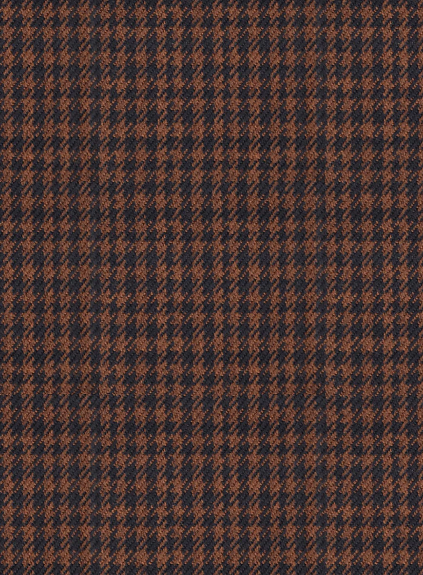 Italian Dark Brown Houndstooth Tweed Pants - Image 3