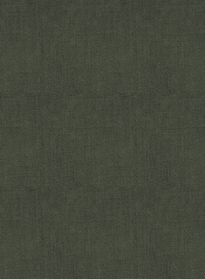 Italian Dark Green Linen Pants - Image 3