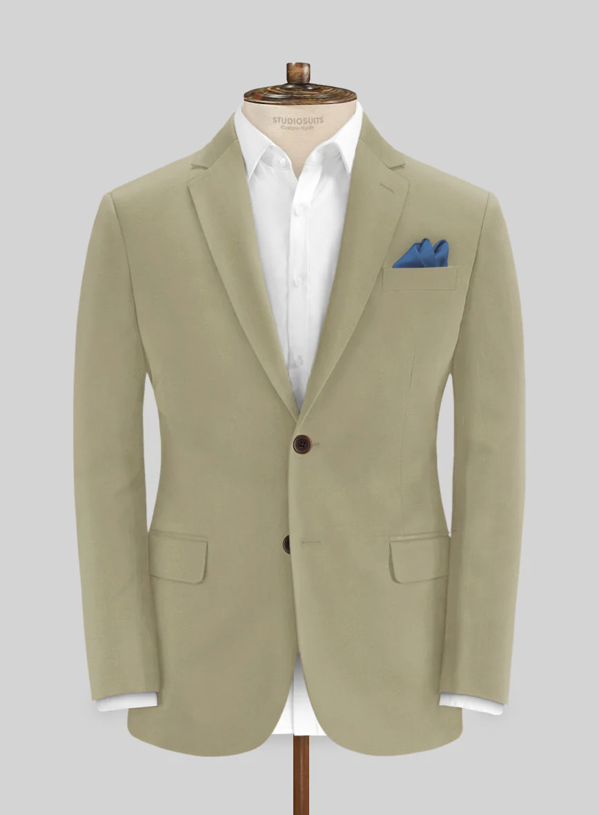 Italian Dark Tan Cotton Stretch Suit - Image 3